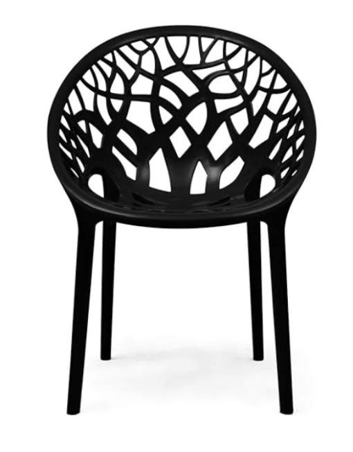 Nilkamal Crystal PP Polypropylene Set of 4 Chair Black - Image 3